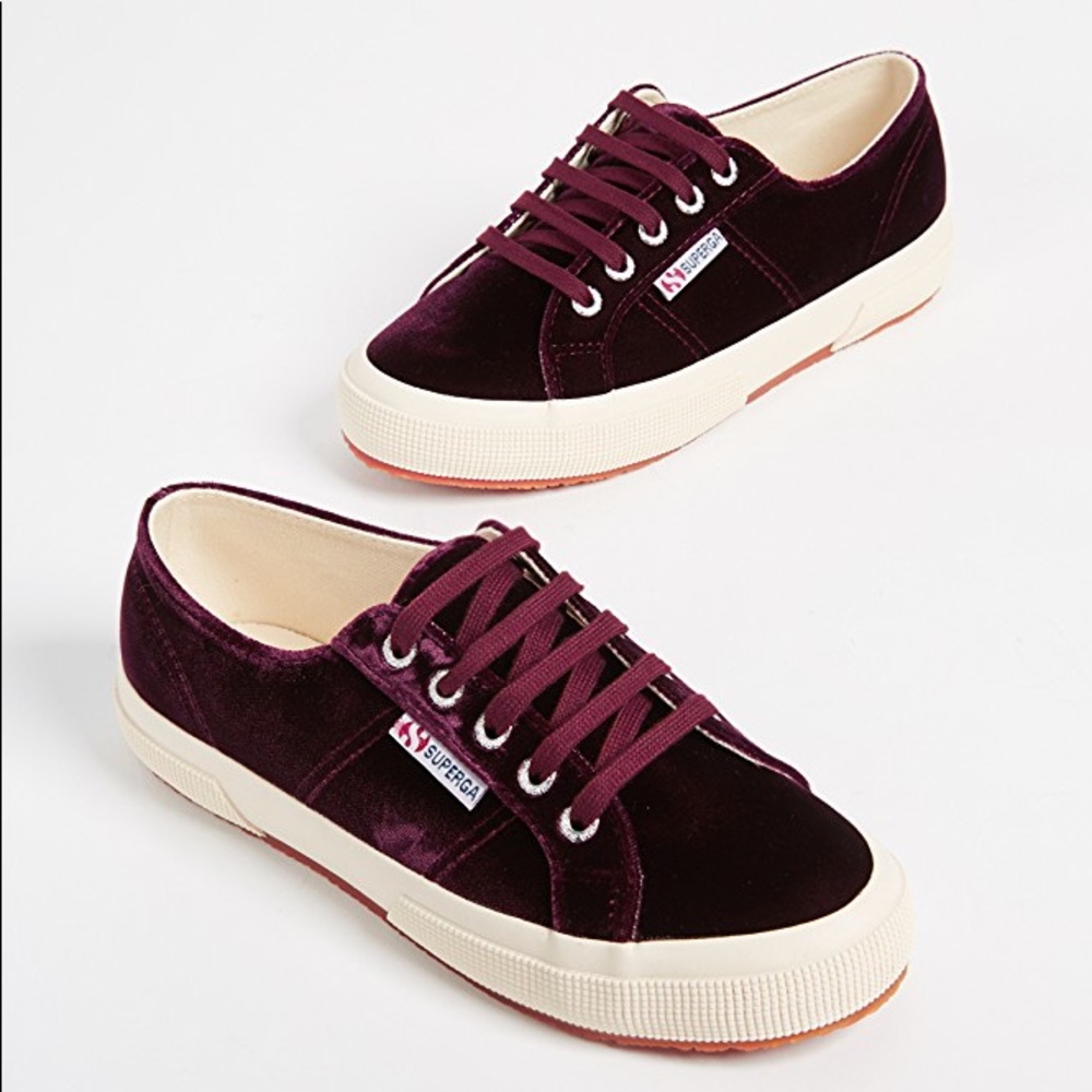 Bordeaux Velvet Superga Sneakers